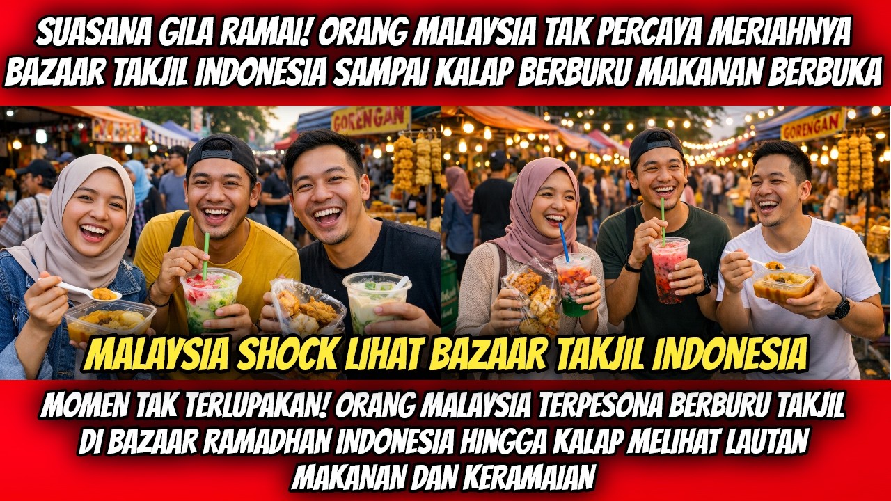 Malaysia Shock Lihat Bazaar Takjil Indonesia Ramai Bikin Kagum Hingga Borong Takjil Berbuka Puasa