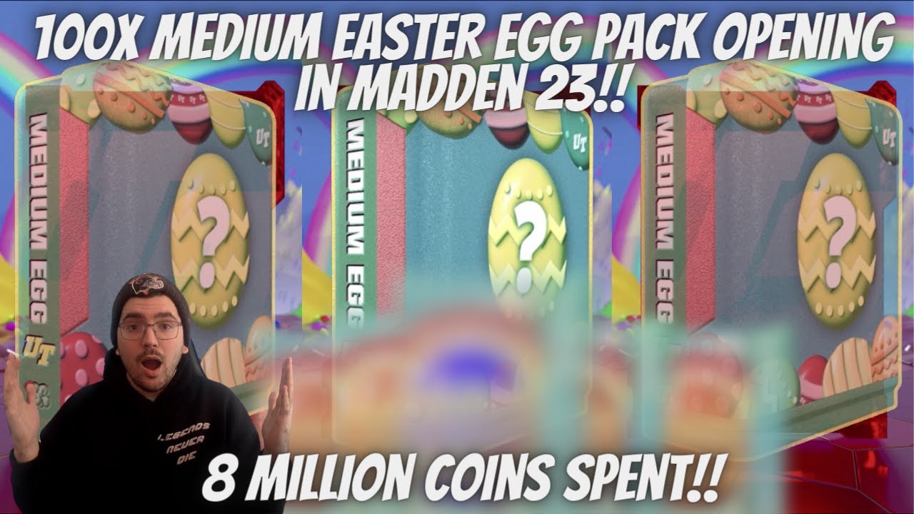 *8 MILLION COINS SPENT* 100X MEDIUM EGG PACK OPENING IN MADDEN 23! HOW MANY EGGSTRAVAGANT EGG PULLS?