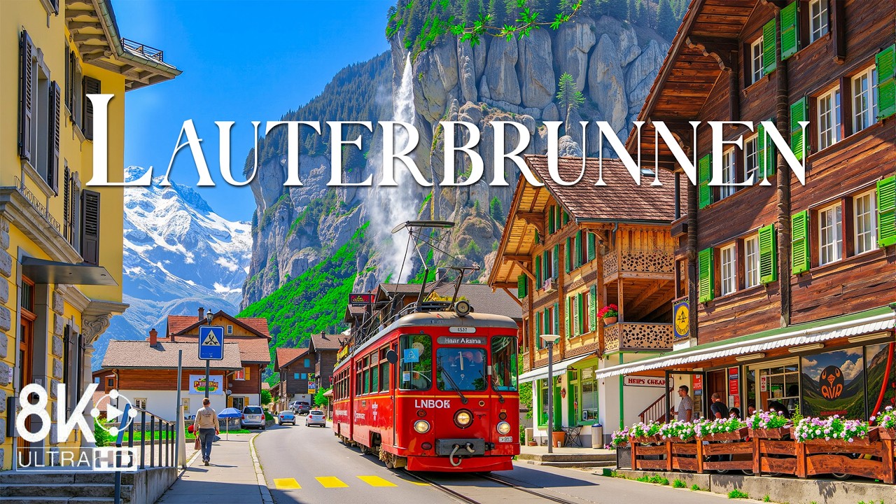 LAUTERBRUNNEN 8K 🇨🇭✨ – Живописный фильм для релаксации | Успокаивающая музыка и альпийский рай 🎶