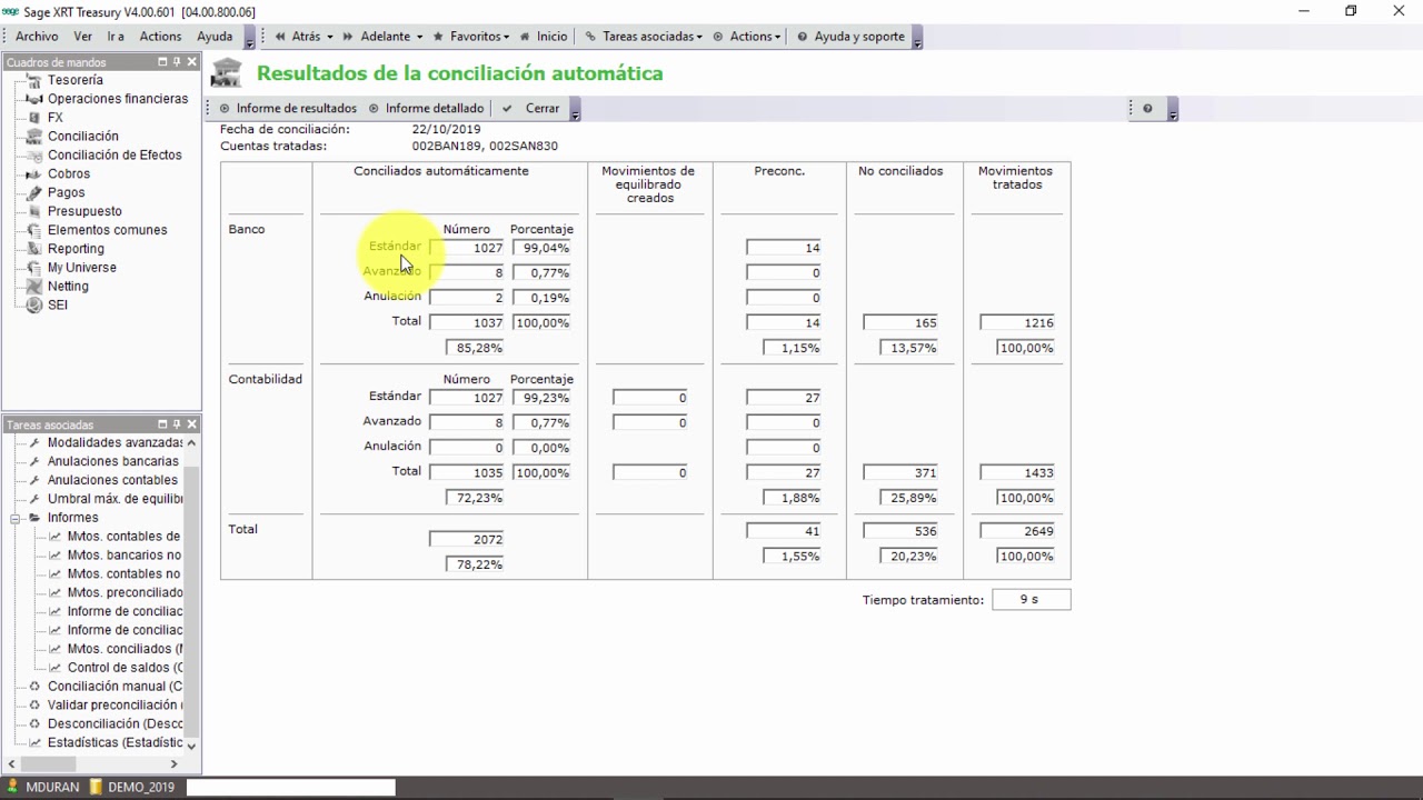 Módulo de Conciliación de Sage XRT Treasury