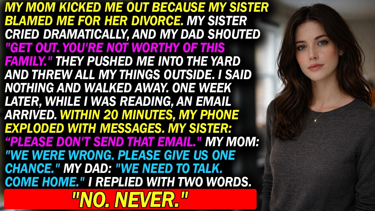 My Mom Kicked Me Out After My Sister’s Divorce—Until One Email Exposed the Truth