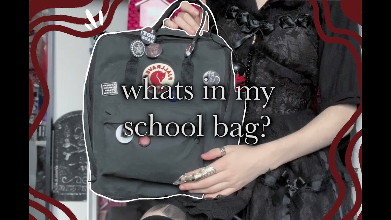 ♡whats in my school bag - goth-ish edition
