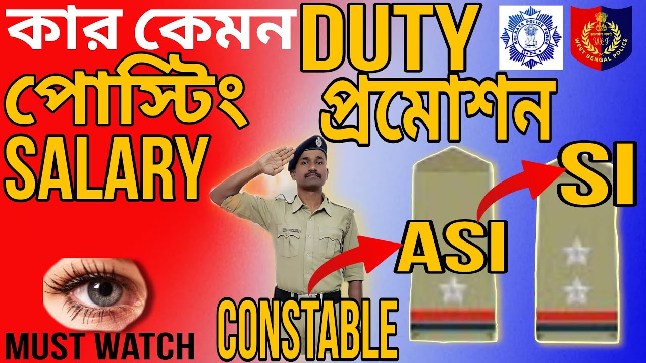 👉CONSTABLE ➡️ ASI ➡️ SI .. Whose duties, posting, promotion, SALARY....Deatails.