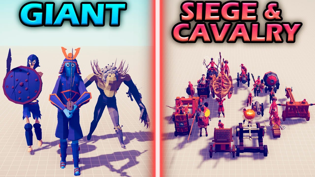 GIANT TEAM vs SIEGE & CAVALRY TEAM - Totally Accurate Battle Simulator | TABS
