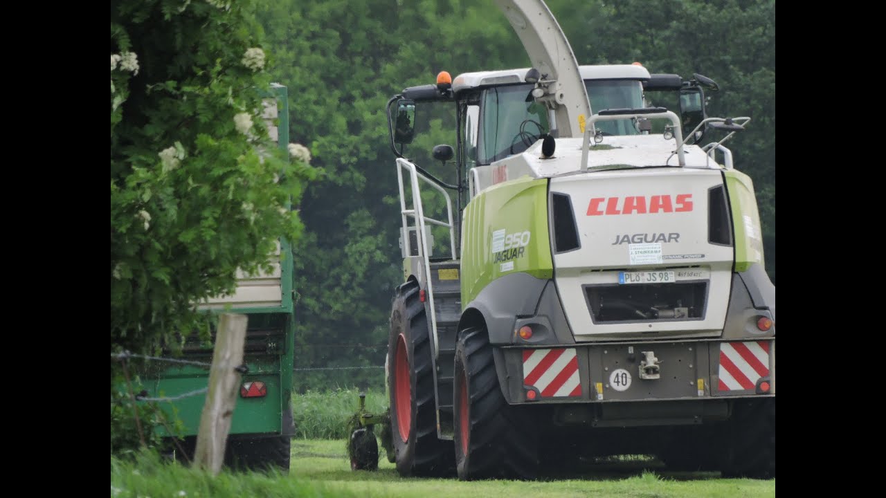 1. Grasschnitt 2016 h&auml;ckseln mit LU Steinkamp in Schleswig - Holstein