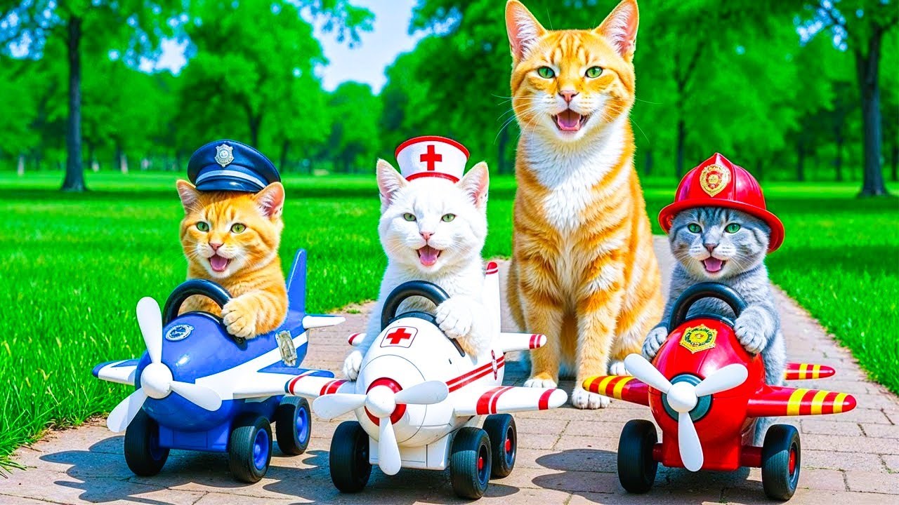 Mom Cat Trims Fur on the Farm and Makes Tiger Hat For Kittens At Home🐾🎩