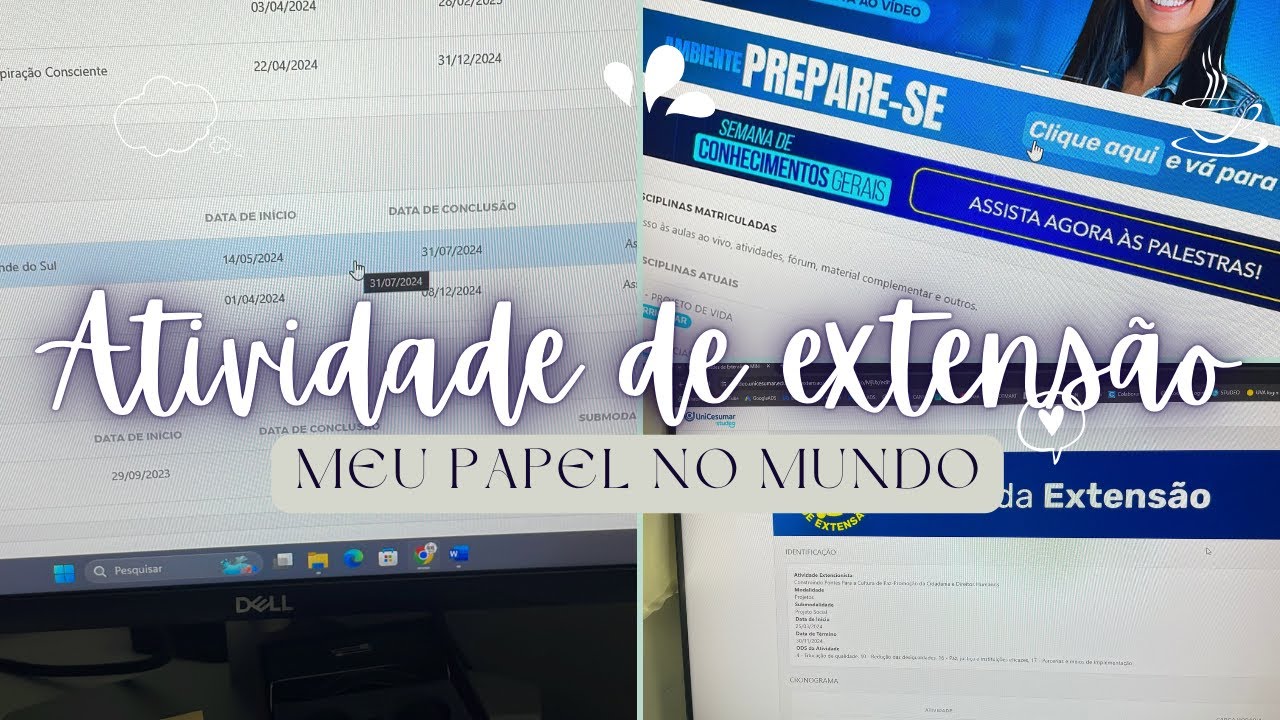 COMO FAZER A ATIVIDADE EXTENSIONISTA MEU PAPEL NO MUNDO