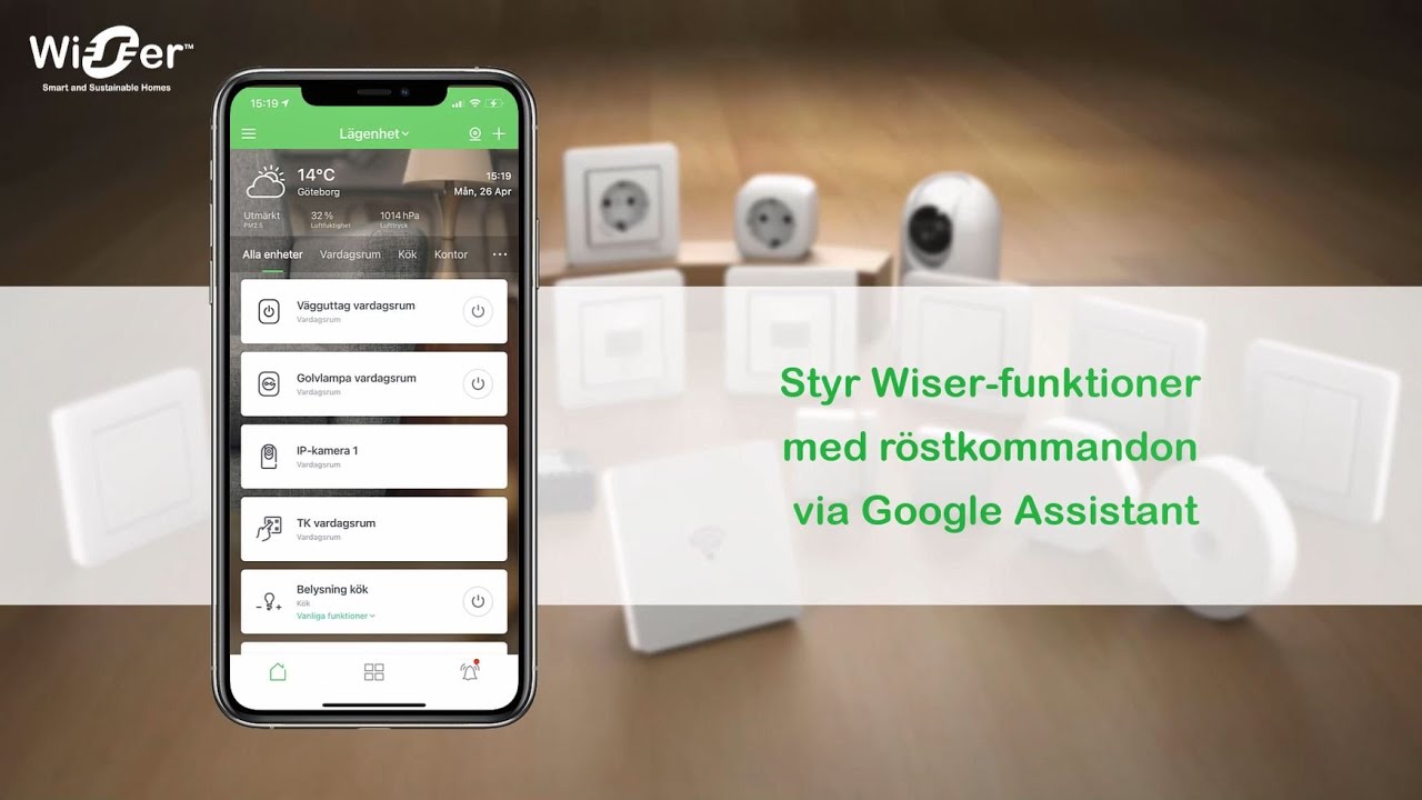 R&ouml;ststyrning med Wiser by SE via Google Assistant | Schneider Electric
