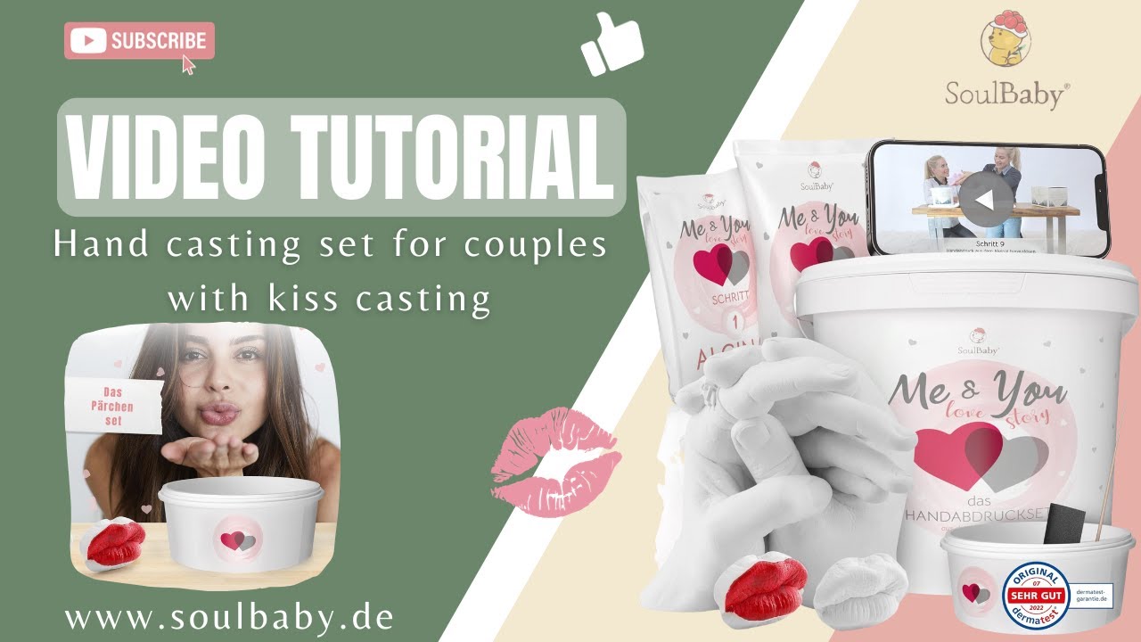 Video Tutorial - SoulBaby® hand casting kit for couples with kiss casting