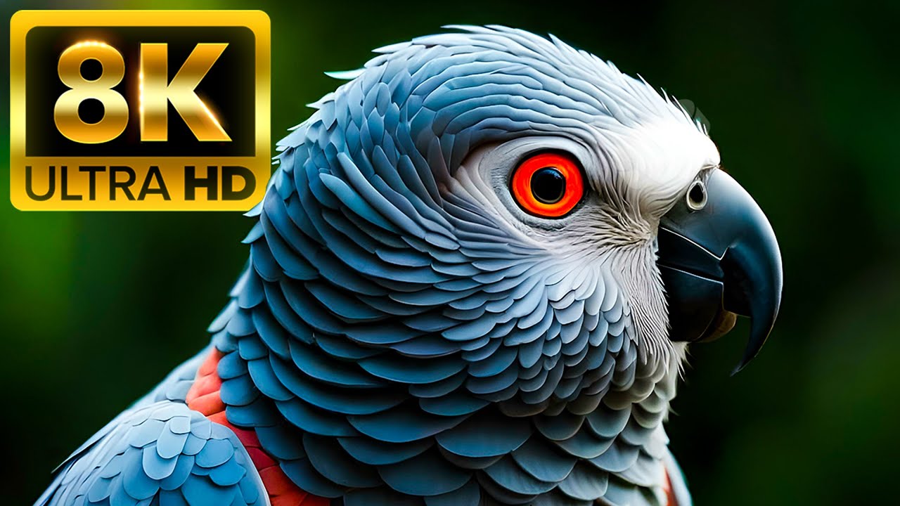 Птица рая - 8K (60 кадров в секунду) Ultra HD - с расслабляющей музыкой (красочно динамичной)