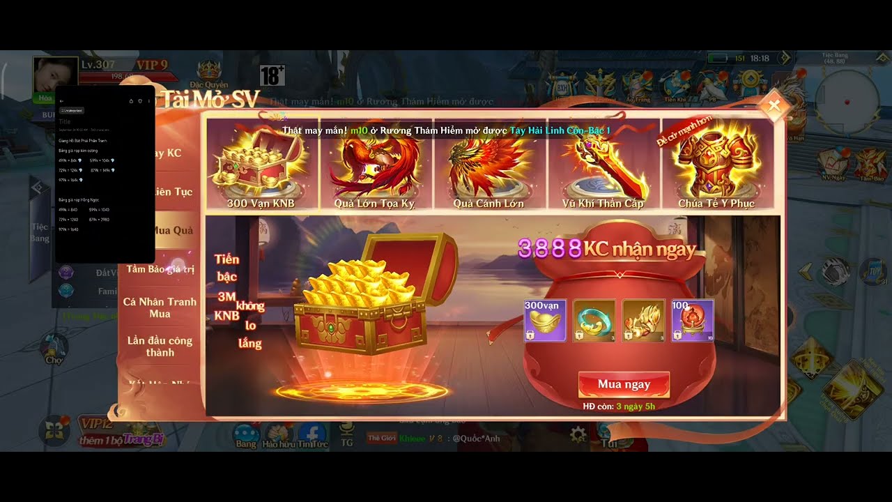 Cách Nạp Giang Hồ Bát Phái Phân Tranh X5 Kim Phiếu (KP) + Giftcode Mới Nhất