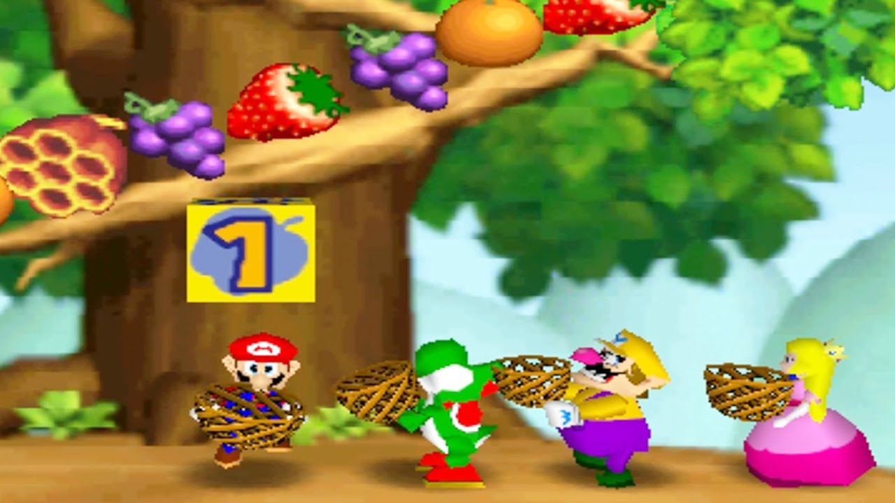 Mario Party 2 - Mario vs Yoshi vs Wario vs Peach (minigame)