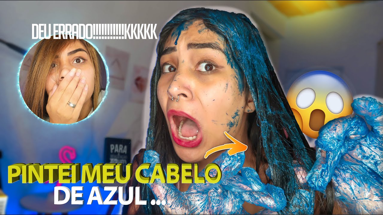PINTEI MEU CABELO DE AZUL E (ficou verde)