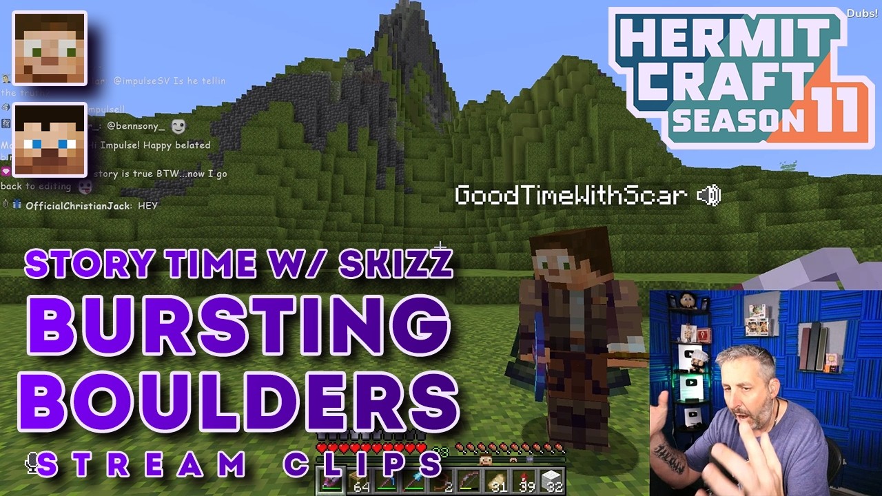 Burning Boulders | Story Time with ⁨@MCSkizzleman⁩ | Stream Clips | Hermitcraft Season 11