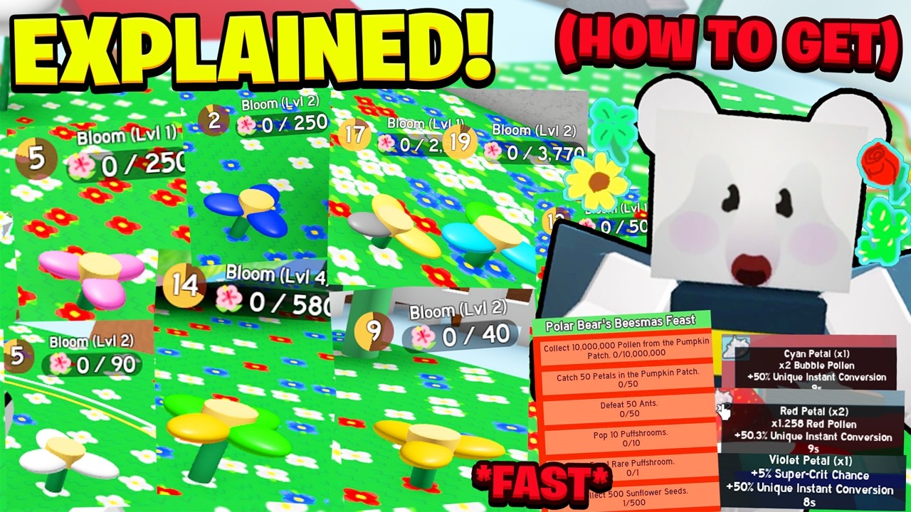 NEW META! How To Get Blooms FAST, All Locations, EXPLAINED! Beesmas EXPLAINED (Bee Swarm Simulator)
