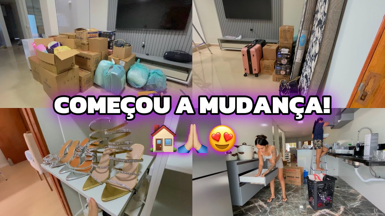 CHEGOU O DIA DE MUDAR PRA CASA NOVA 🙏🏼🥹LEVAMOS TUDO E COME&Ccedil;AMOS ORGANIZAR 🏠