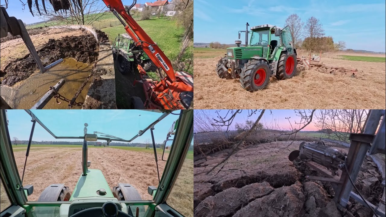 Farmvlog#51 Erstes Heu Kreiseln-Pressen/ 💩Gülle-Schwimmschicht Baggern