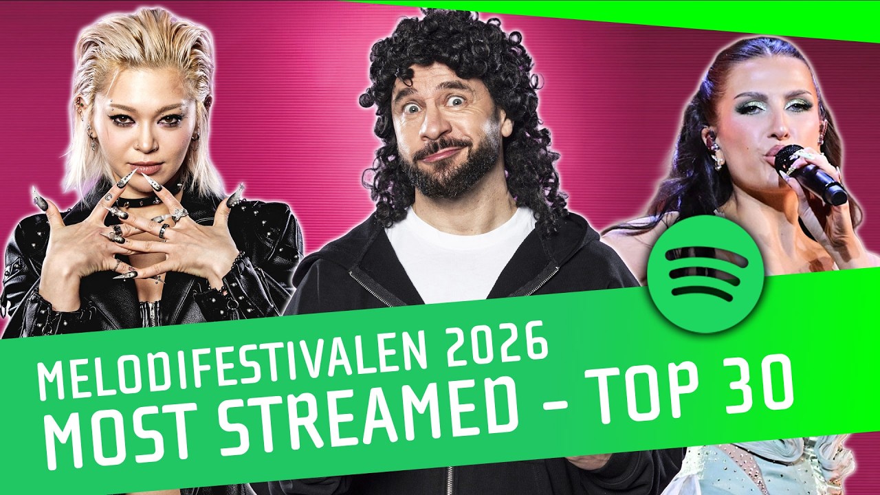 ТОП-30 самых популярных песен Melodifestivalen 2026 по количеству прослушиваний после 5-го тура —...