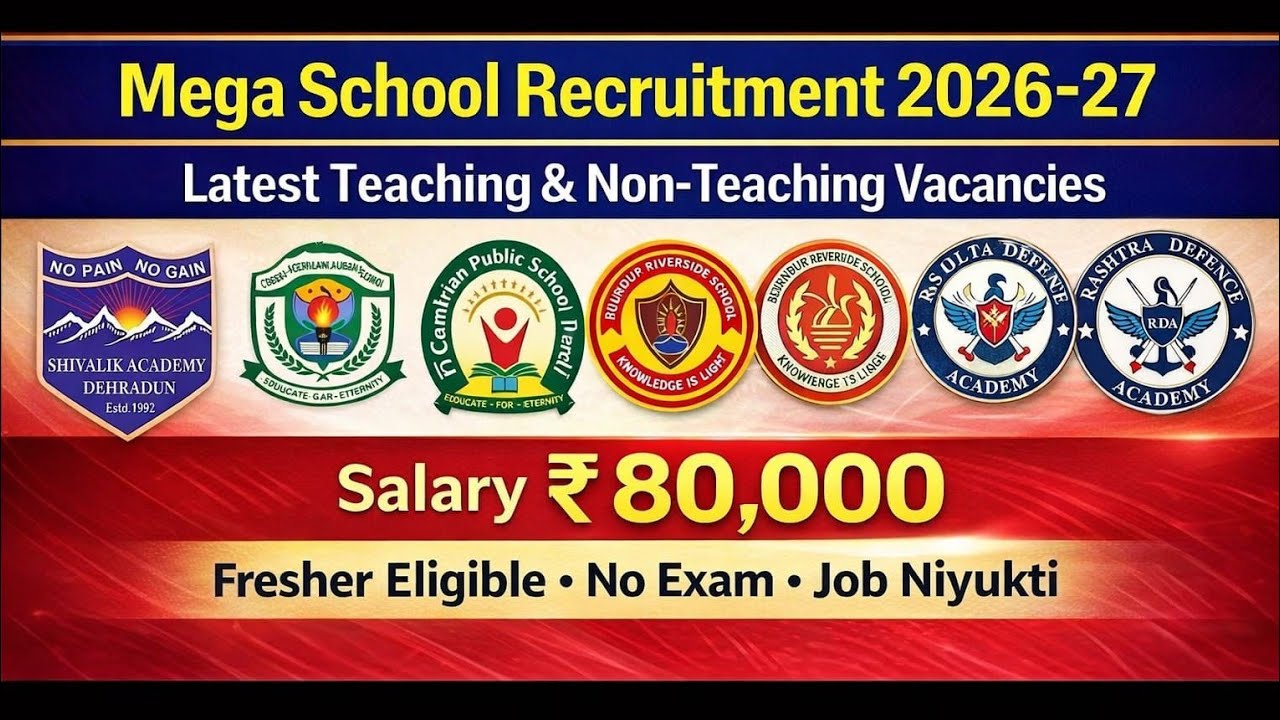 🔥 Latest School Jobs 2026 | Teaching & Non-Teaching Vacancies | Salary up to ₹80K/M  @jobniyukti
