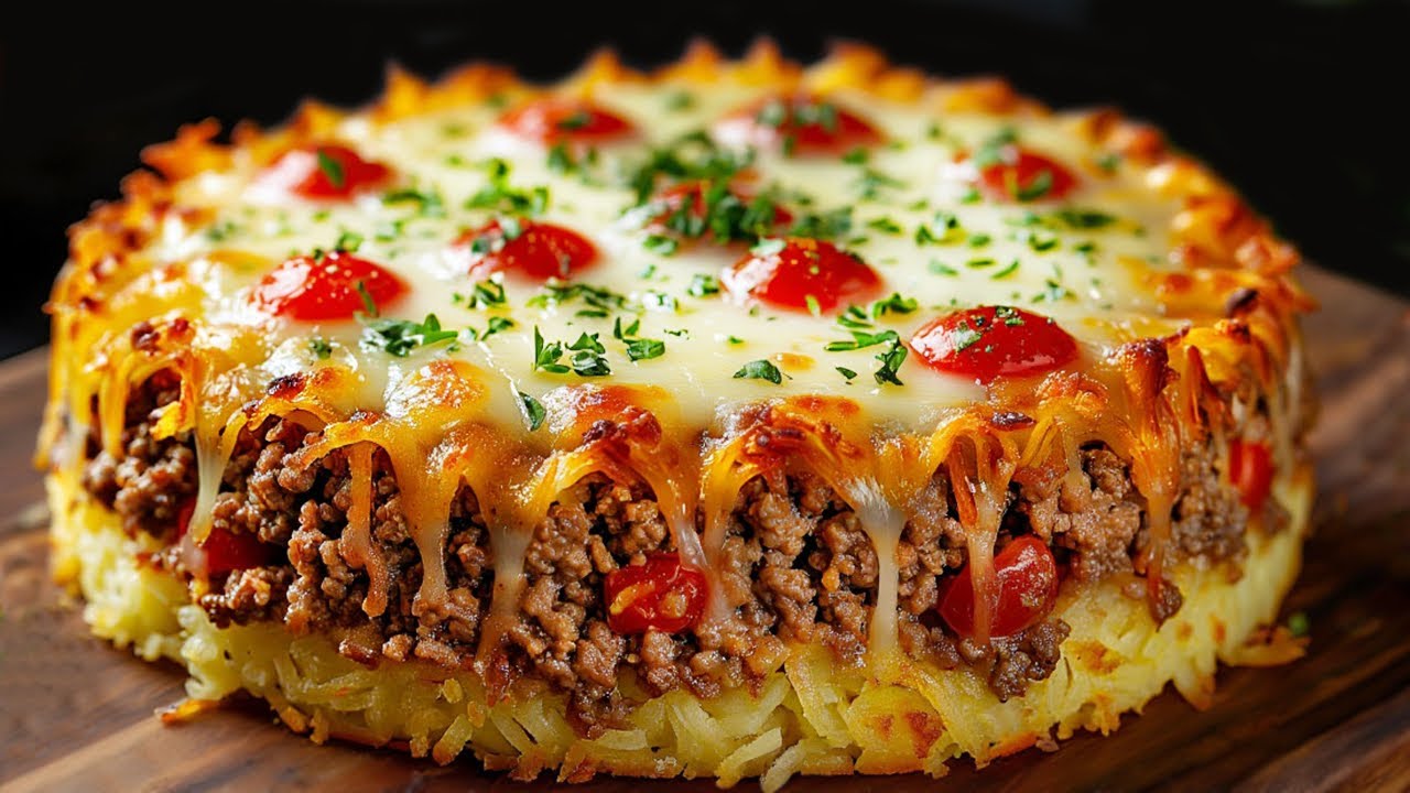 Ich koche diese Kartoffelpizza in nur wenigen Minuten! Nur 2 Eier und Kartoffeln!