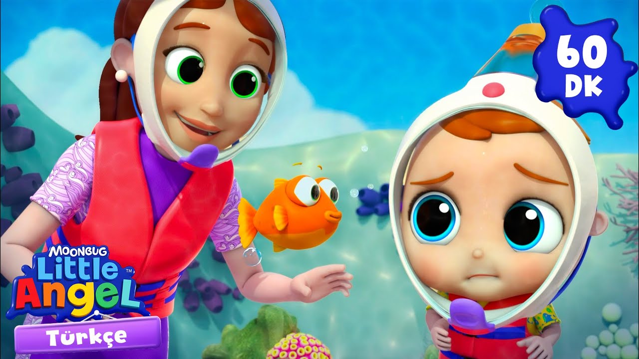 Okyanustaki Canlıları Tanıyalım 🌊 | LITTLE ANGEL | Çocuk Çizgi Filmleri | Moonbug Kids Türkçe