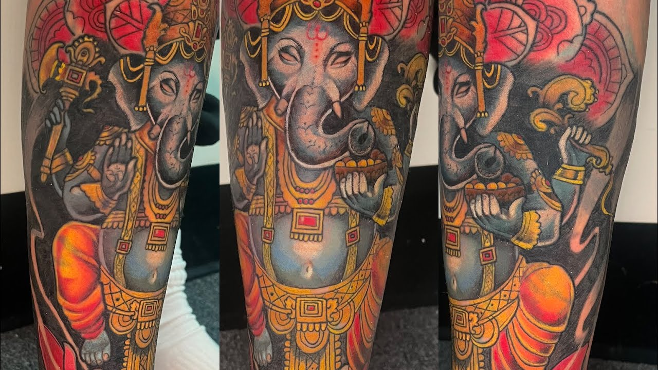 Ganesha cover up piece | Timelapse  ( Tattoo with a Baltimore tattoo artist)