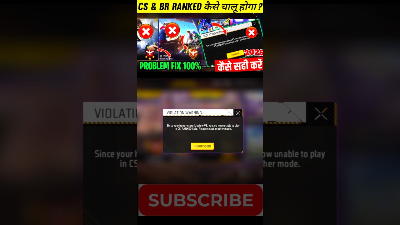 Free Fire Honor Score Problem | Free Fire Me Cs Rank Nahi Chal Raha Hai | Violation Warning FF