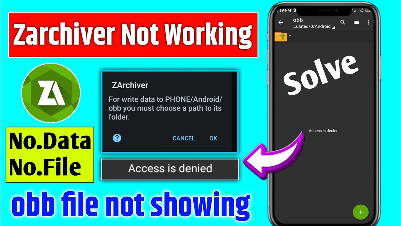 zarchiver obb file not showing | zarchiver access is denied problem | zarchiver not working |