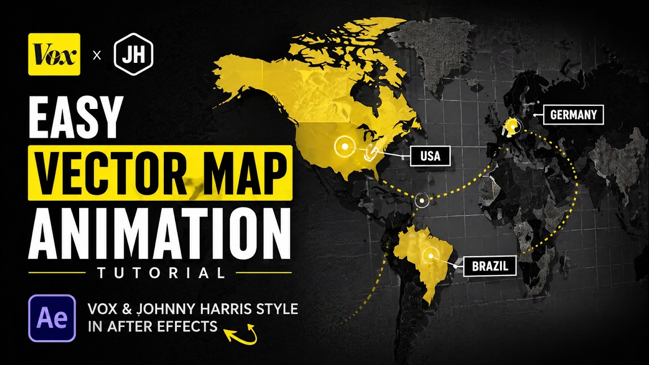 Easy Vector Map Animation Tutorial | Vox & Johnny Harris Style in After Effects