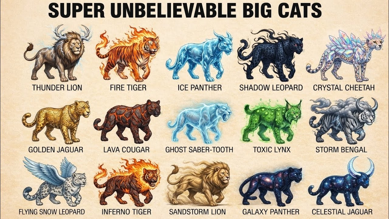 15 Unbelievable Giant Big Cats in the World | Thunder Lion, Fire Tiger, Ice Panther | 