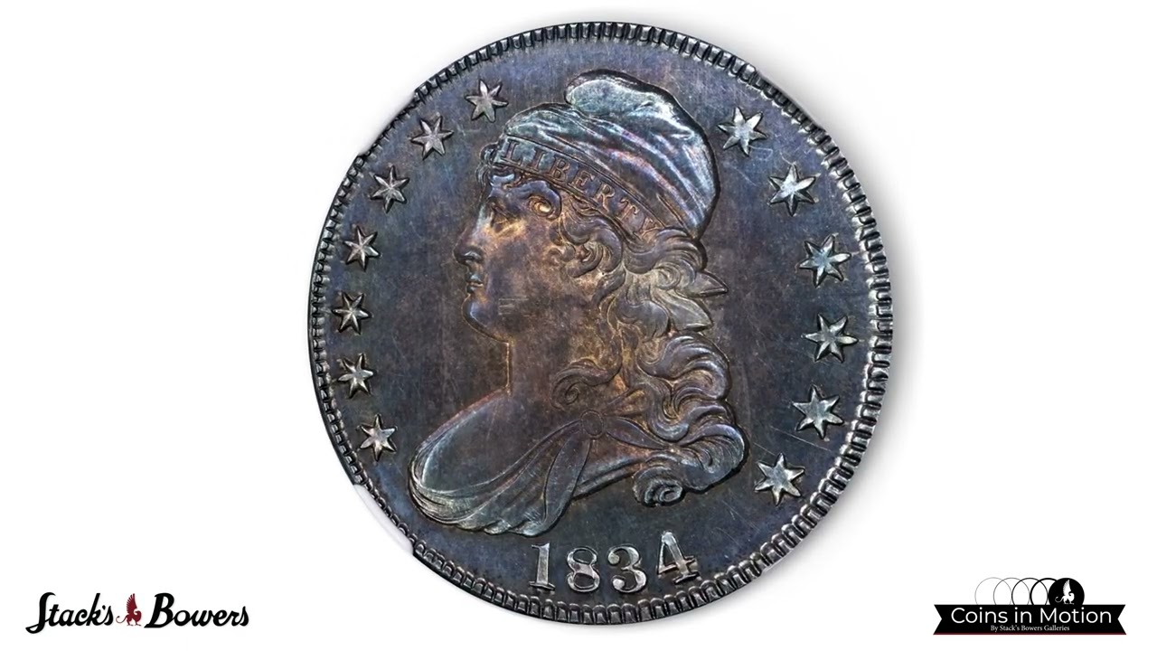 Rare Proof Issue of a 1834 Capped Bust Half Dollar with amazing pedigrees!