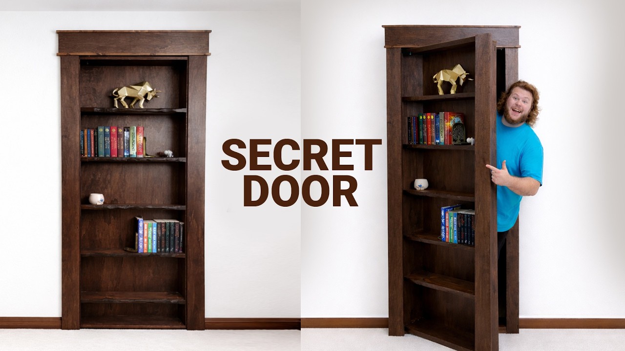 DIY Hidden Bookshelf Door (Inspired By Murphy Door)
