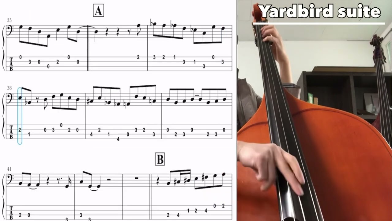 Yardbird Suite Bass Solo Transcription By Charlie Parker