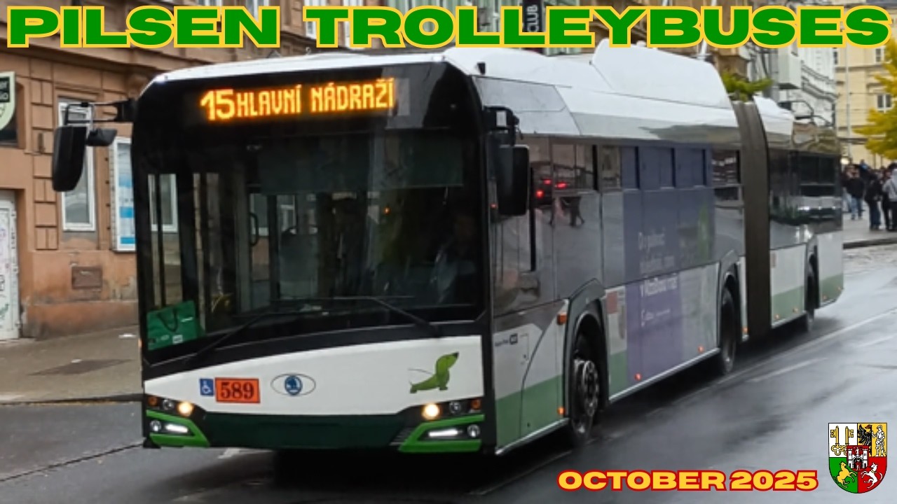 TROLLEYBUSES 🚎 in PILSEN 🇨🇿 in October 2025 - 4K