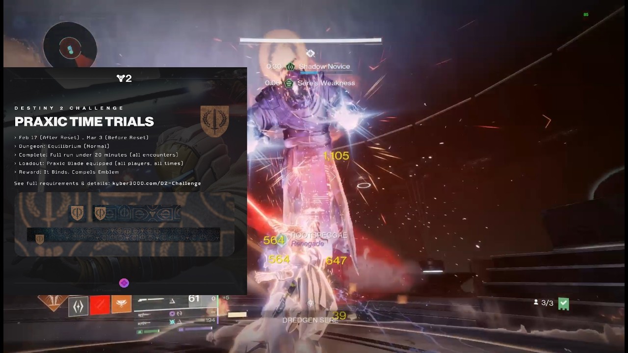 Praxic Time trial challenge(17 min) Destiny 2