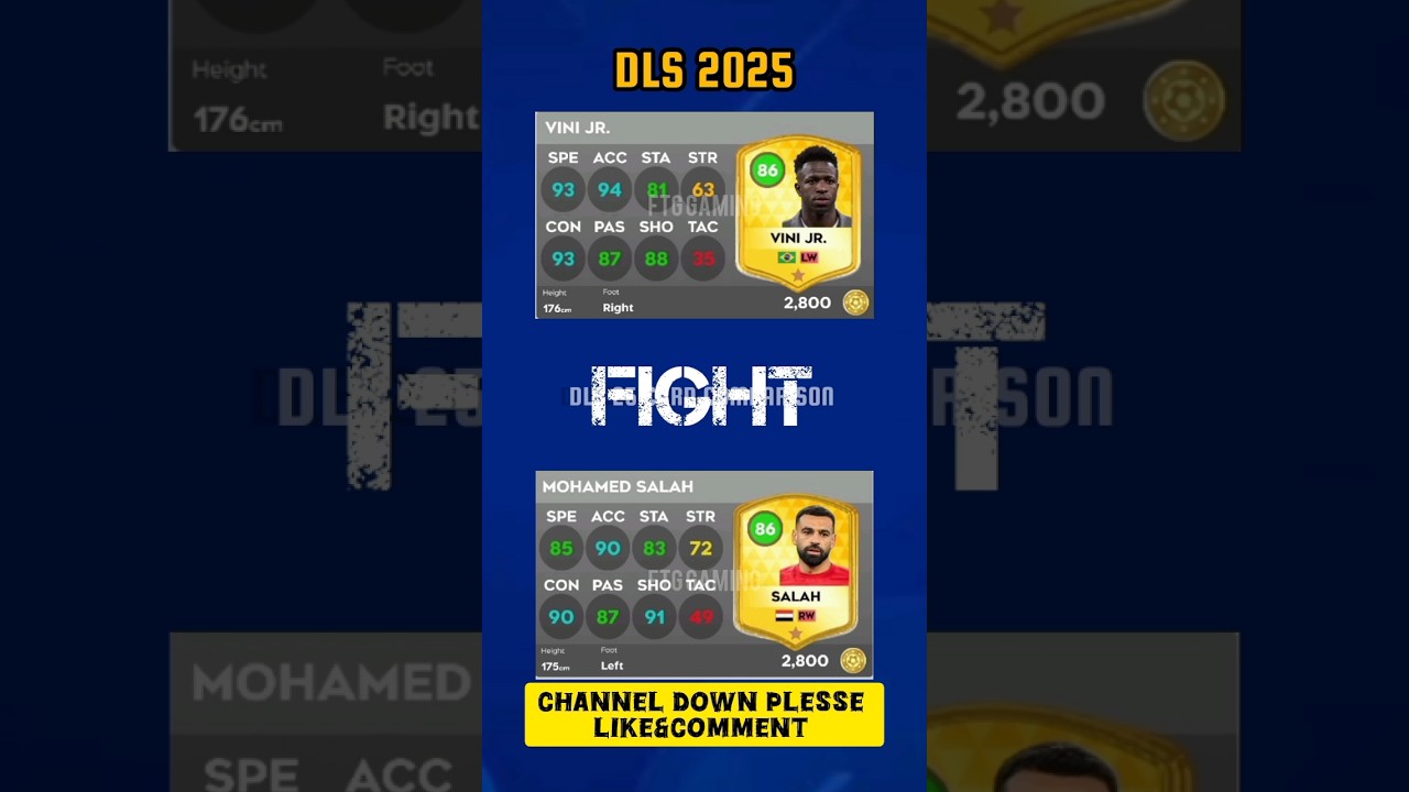 DLS 25 Vini Jr vs M.Salah dls card comparison video 2025 #dreamleaguesoccer2025 #dls25