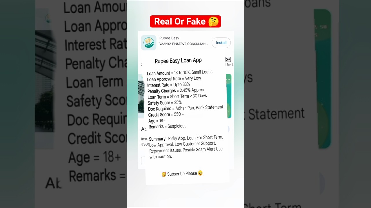 Rupee Easy Loan App Review ✅ Real Or Fake? #rupeeeasy #loanapp