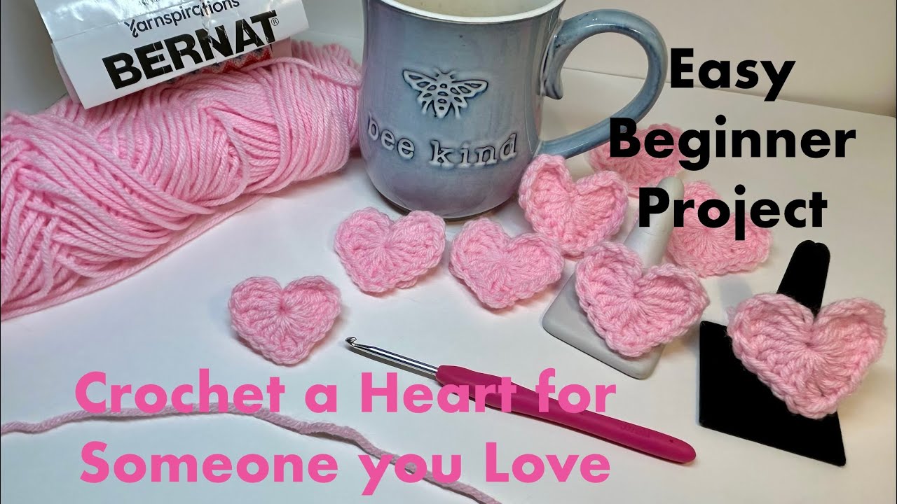 Easy crochet a little Heart - how to crochet a heart for beginners - adorable heart tutorial