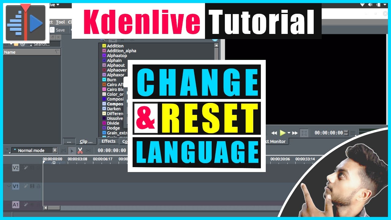 How to change/reset language in kdenlive | kdenlive tutorial in hindi | Kdenlive language change