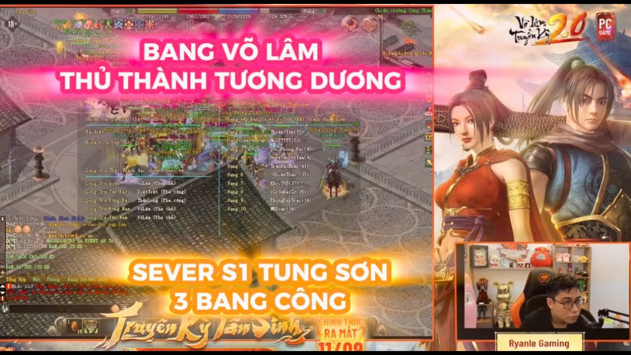 VÕ LÂM TRUYỀN KỲ 2.0 PC : BANG VÕ LÂM THỦ THÀNH TƯƠNG DƯƠNG - 3 BANG CÔNG - SEVER S1 TUNG SƠN