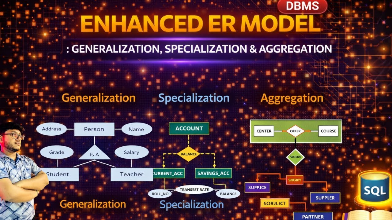 Enhanced ER Model 🔥 | Generalization, Specialization & Aggregation (DBMS) #sql #dbms #EER #trending