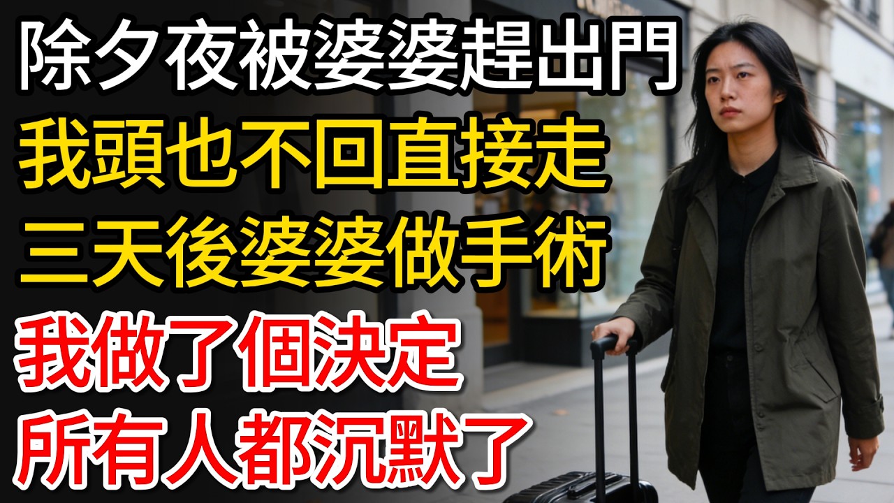 除夕夜被婆婆趕出門，我頭也不回直接走。三天後婆婆做手術，我做了個決定，所有人都沉默了