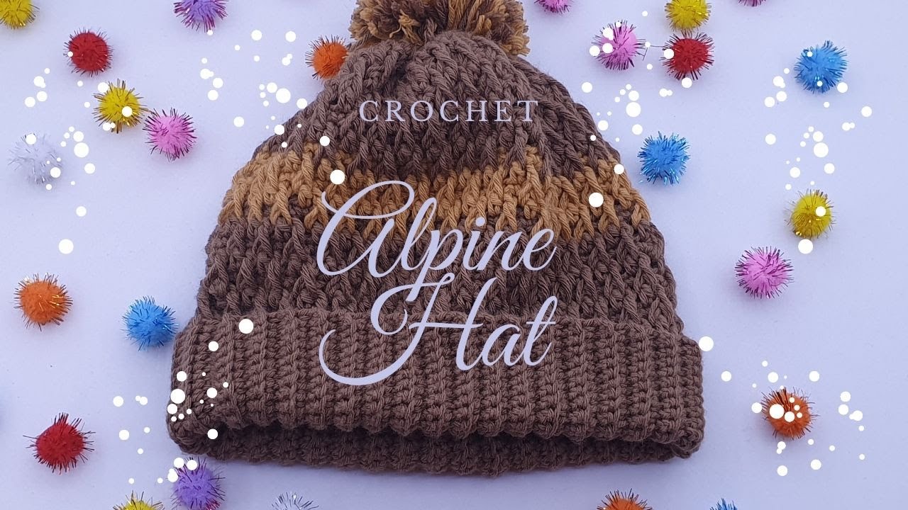 CROCHET Alpine stitch HAT || 2 Colors Beanie || Child Size || Crochet HAT for 3-10 years