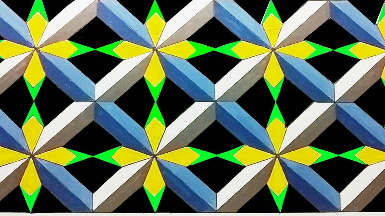 3D WALL PAINTING DESIGN IDEAS || 3D OPTICALL ILLUSION DRAWING FLOWER||NEW DESIGN 3D
