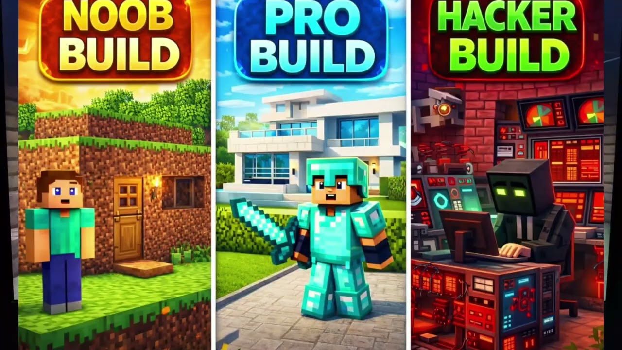 NOOB VS PRO VS HACKER WHO BUILD BEST 🏠 