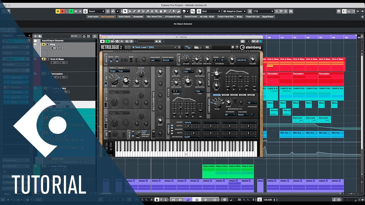 Creating Melody and Leads for a Melodic Techno Track | Techno Production Basics in Cubase