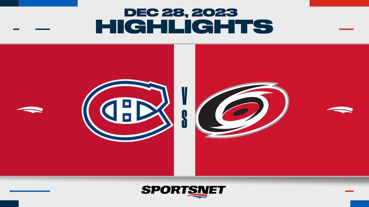 NHL Highlights | Canadiens vs. Hurricanes - December 28, 2023