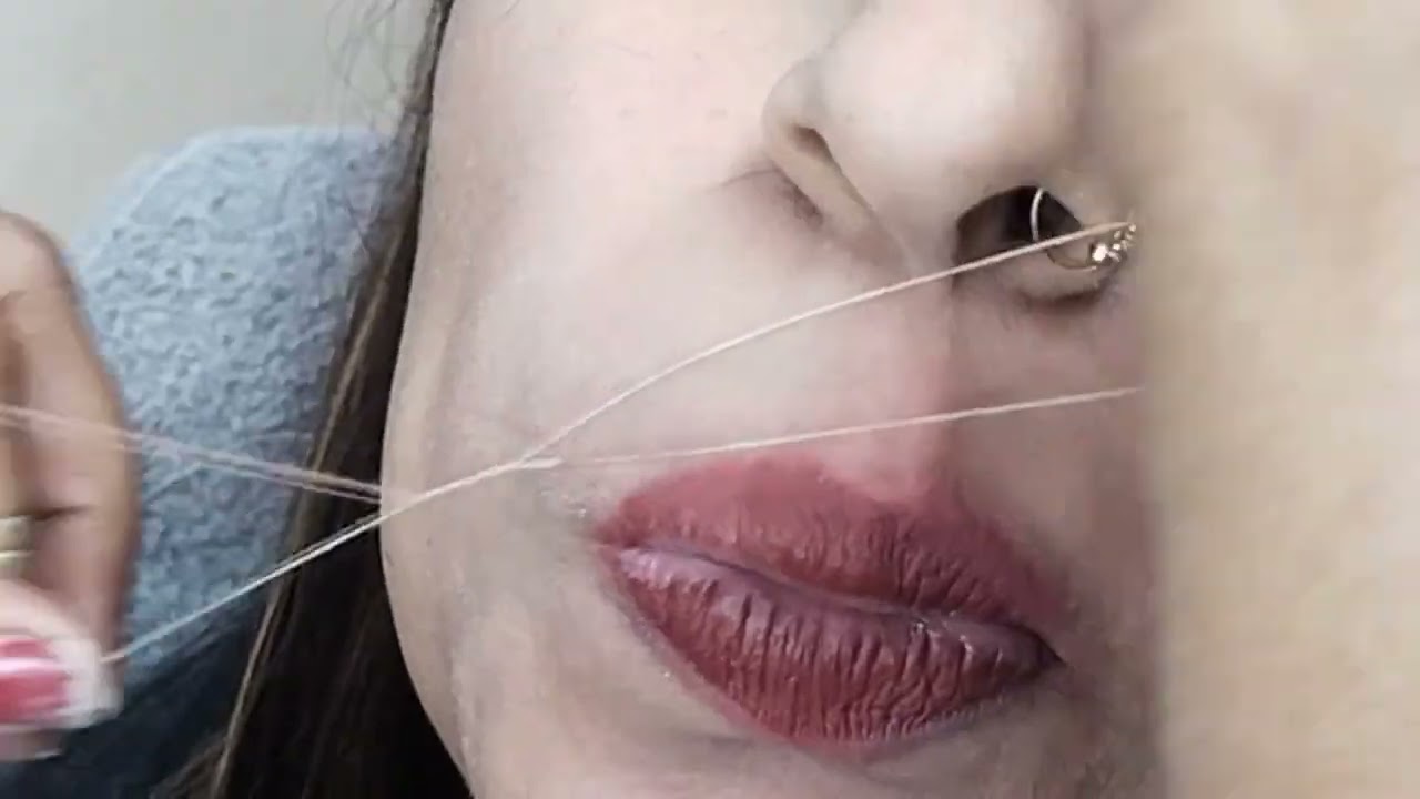 How to do upper lips threading 🙏🏻🙏🏻