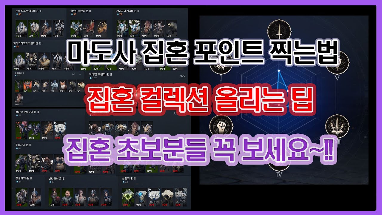 리니지2M - 무소과금 마도사 집혼 성장 찍는법 및 컬렉션으로 포인트 많이 얻는 팁 공유합니다~ 동일혼일괄주입 절대 하지마세요!!