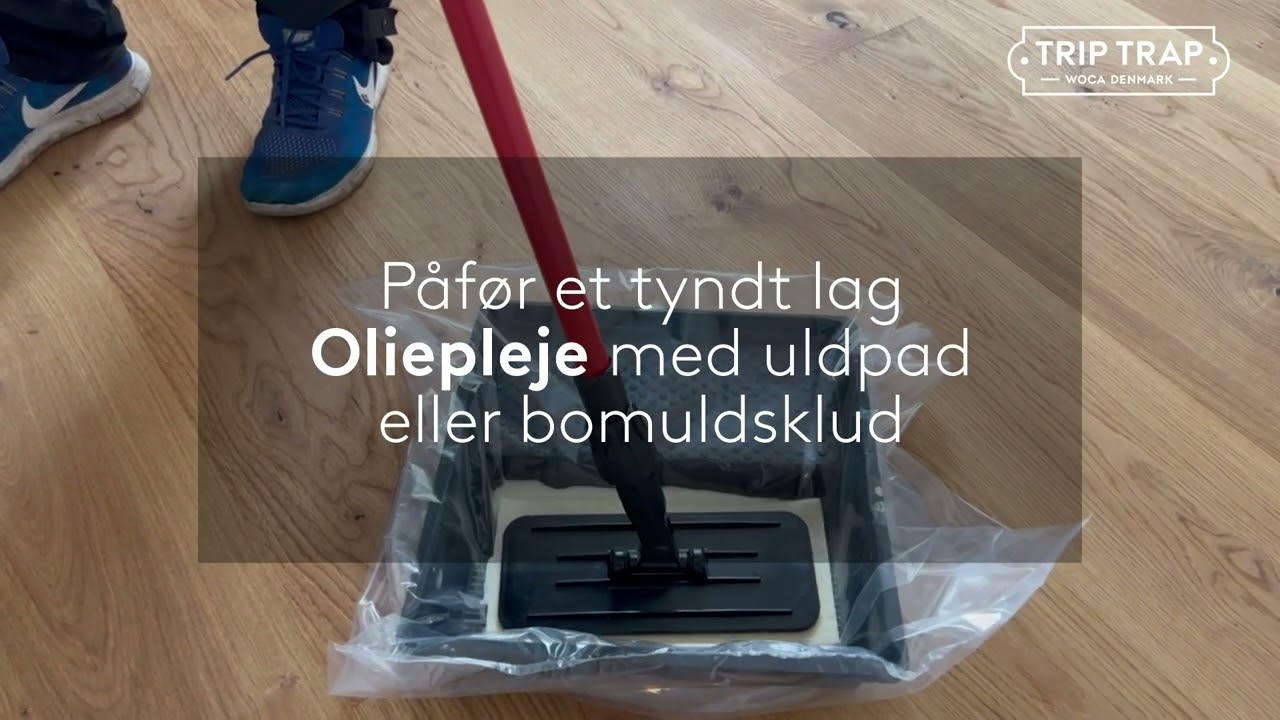 Pleje og vedligehold af olierede trægulve med Trip Trap Oliepleje